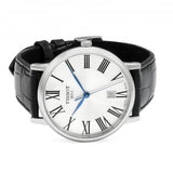 Tissot Carson Premium Silver Dial Black Leather Strap Watch For Men - T122.410.16.033.00