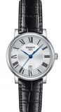 Tissot Carson Premium Lady Silver Dial Black Leather Strap Watch For Women - T122.210.16.033.00