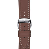 Tissot Gentleman Silver Dial Brown Leather Strap Watch For Men - T127.410.16.031.00