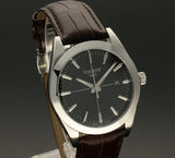 Tissot Gentlemen Black Dial Brown Leather Strap Watch for Men - T127.410.16.051.01