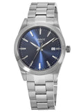 Tissot Gentleman Quartz Blue Dial Silver Steel Strap Watch For Men - T127.410.11.041.00