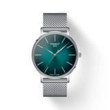 Tissot Everytime Gent Green Dial Silver Mesh Bracelet Watch for Men - T143.410.11.091.00