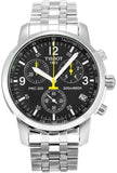 Tissot T Sport PRC200 Chronograph Black Dial Silver Steel Strap Watch for Men - T17.1.586.52