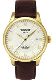 Tissot Le Locle Automatic Ivory Dial Brown Leather Strap Watch For Men - T41.5.413.73