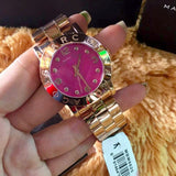 Marc Jacobs Amy Pink Dial Rose Gold Steel Strap Dial Watch for Women - MBM8625