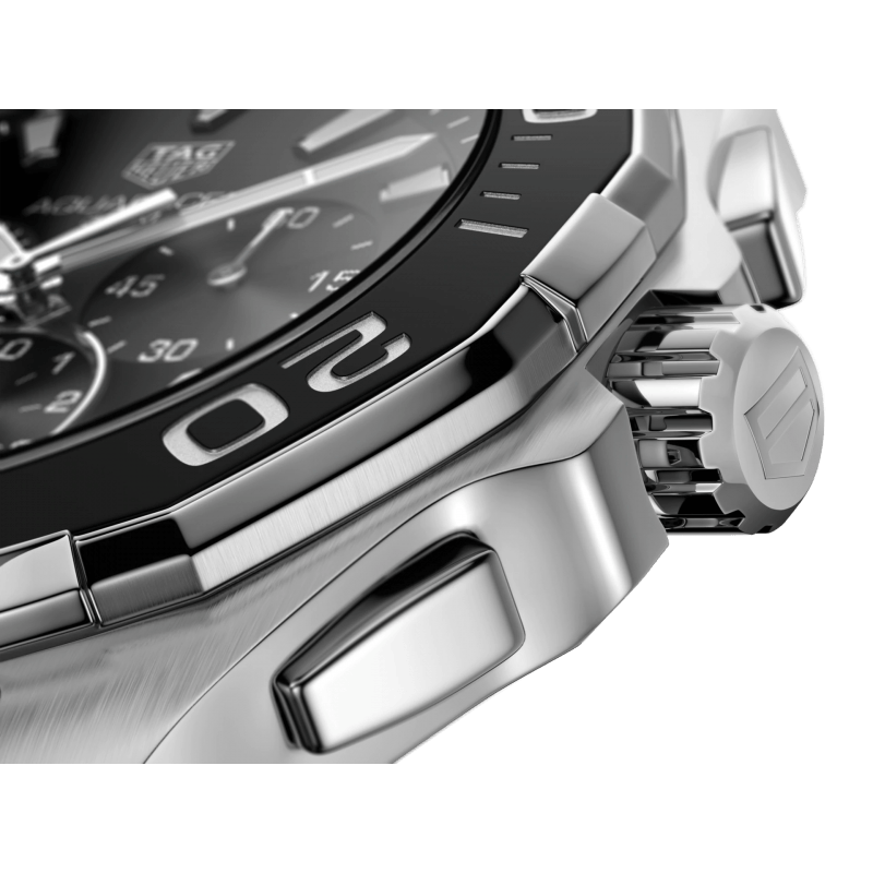 Tag Heuer Aquaracer Calibre 16 Day-Date Black Dial Silver Steel Strap Watch for Men - CAY211A.BA0927