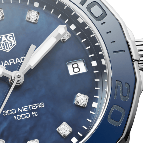 Tag Heuer Aquaracer 35mm Quartz Blue Dial Silver Steel Strap Watch for Women - WSY131L.BA0748