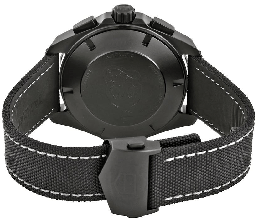 Tag Heuer Aquaracer Automatic Chronograph Special Edition Titanium Grey Dial Black Leather Strap Watch for Men - CAY218B.FC6370