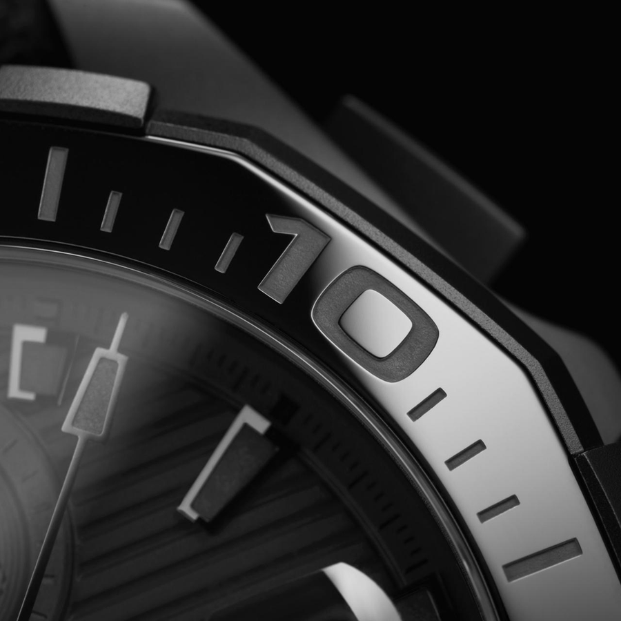Tag Heuer Aquaracer Automatic Chronograph Special Edition Titanium Grey Dial Black Leather Strap Watch for Men - CAY218B.FC6370