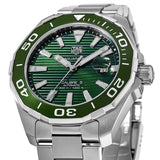 Tag Heuer Aquaracer Calibre 5 Green Dial Silver Steel Strap Watch for Men - WAY201S.BA0927