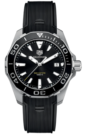 Tag Heuer Aquaracer Black Dial Black Rubber Strap Watch for Men - WAY111A.FT6151