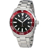 Tag Heuer Aquaracer Black Dial Silver Steel Strap Watch for Men - WAY101B.BA0746