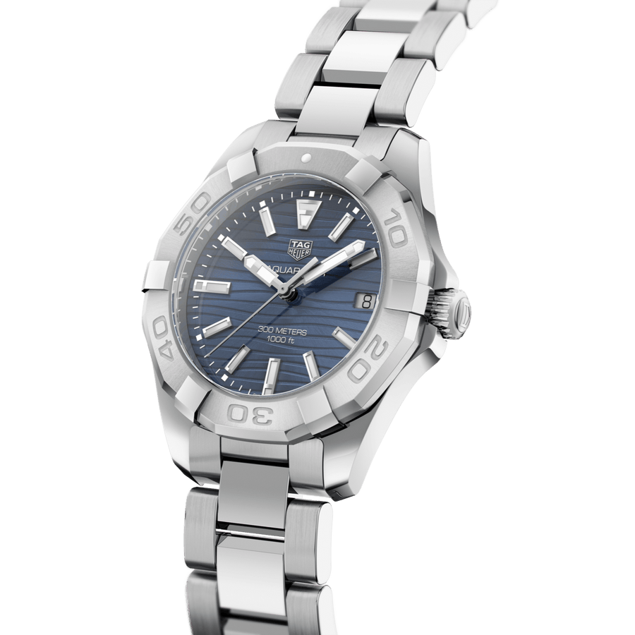 Tag Heuer Aquaracer Blue Dial Silver Steel Strap Watch for Women - WBD131D.BA0748