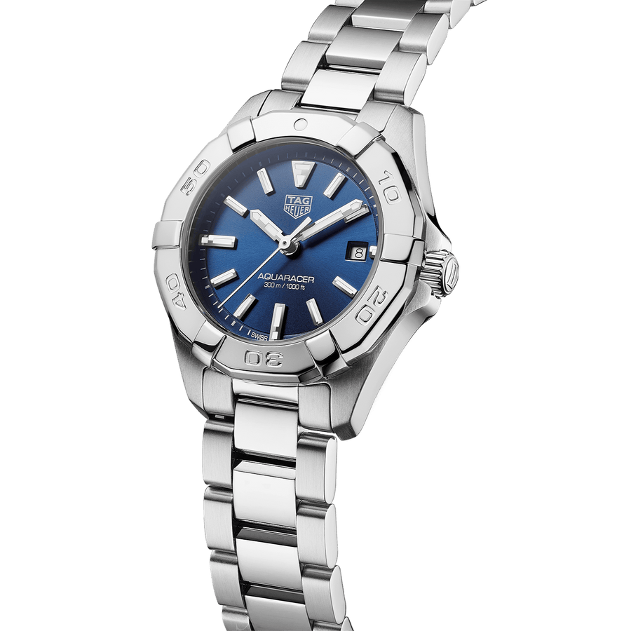 Tag Heuer Aquaracer Blue Dial Silver Steel Strap Watch for Women - WBD1412.BA0741
