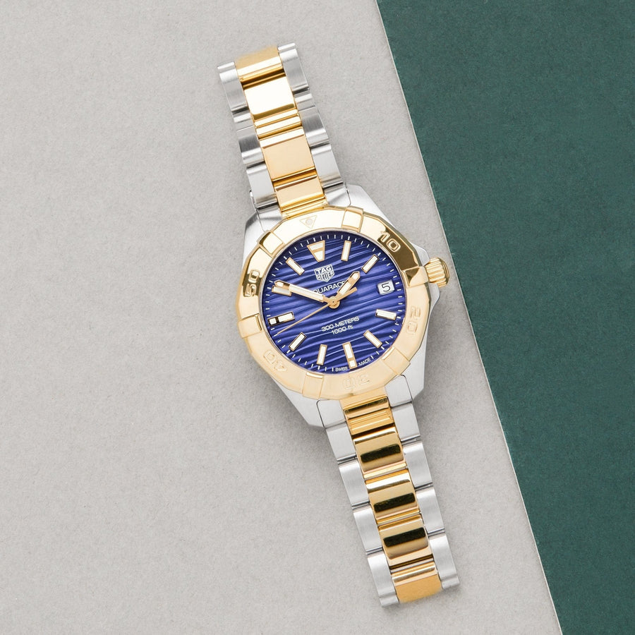 Tag Heuer Aquaracer Blue Dial Two Tone Steel Strap Watch for Women - WBD1325.BB0320