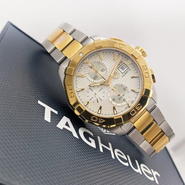 Tag Heuer Aquaracer Caliber 16 Automatic White Dial Two Tone Steel Strap Watch for Men - CAY2121.BB0923