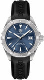 Tag Heuer Aquaracer Caliber 5 Blue Dial Black Rubber Strap Watch for Men - WAY2112.FT8021
