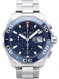 Tag Heuer Aquaracer Calibre 16 Blue Dial Silver Steel Strap Watch for Men - CAY211B.BA0927