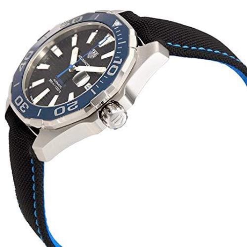 Tag Heuer Aquaracer Calibre 5 Automatic Black Dial Black Nylon Strap Watch for Men - WAY201C.FC6395