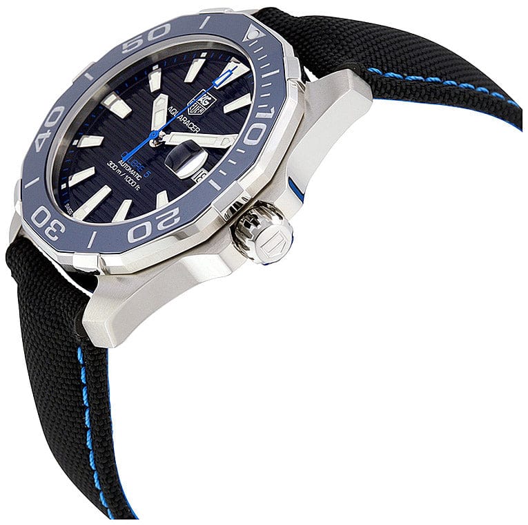 Tag Heuer Aquaracer Calibre 5 Automatic Black Dial Black Nylon Strap Watch for Men - WAY211B.FC6363