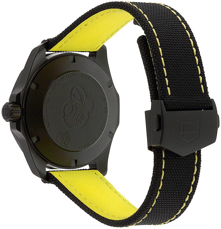 Tag Heuer Aquaracer Calibre 5 Automatic Black Dial Black Nylon Strap Watch for Men - WAY218A.FC6362