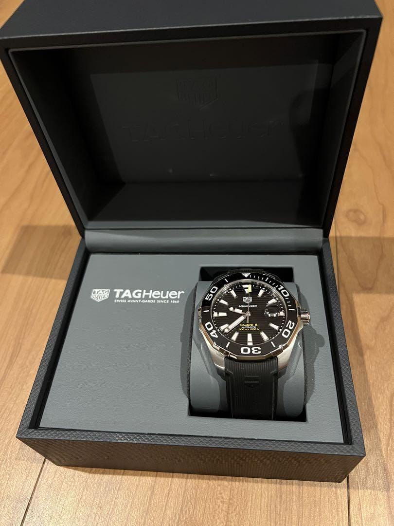 Tag Heuer Aquaracer Calibre 5 Automatic Black Dial Black Rubber Strap Watch for Men -  WAY211A.FT6151