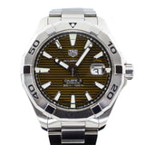 Tag Heuer Aquaracer Calibre 5 Automatic Sunray Brown Dial Silver Steel Strap Watch for Men - WAY2018.BA0927