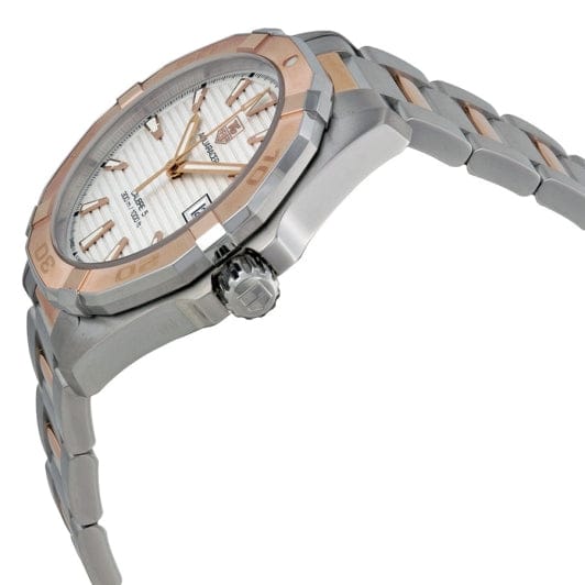 Tag Heuer Aquaracer Calibre 5 Automatic White Dial Two Tone Steel Strap Watch for Men - WAY2150.BD0911