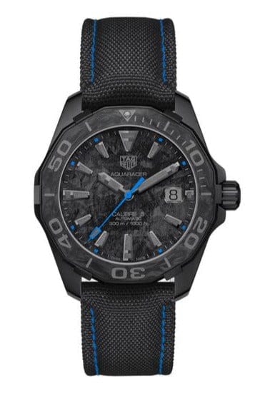 Tag Heuer Aquaracer Calibre 5 Black Nylon Strap Carbon Dial Watch for Men -  WBD218C.FC6447