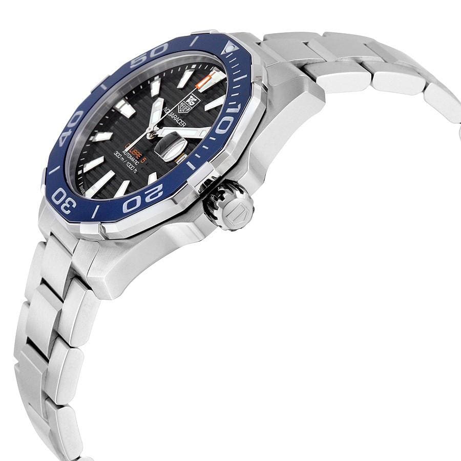 Tag Heuer Aquaracer Calibre 5 Blue Dial Silver Steel Strap Watch for Men - WAY211C.BA0928