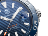 Tag Heuer Aquaracer Calibre 5 Blue Dial Silver Steel Strap Watch for Men - WAY211C.BA0928