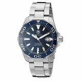 Tag Heuer Aquaracer Calibre 5 Blue Dial Silver Steel Strap Watch for Men - WAY211C.BA0928