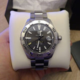 Tag Heuer Aquaracer Calibre 5 Grey Dial Silver Steel Strap Watch for Men - WBD2113.BA0928