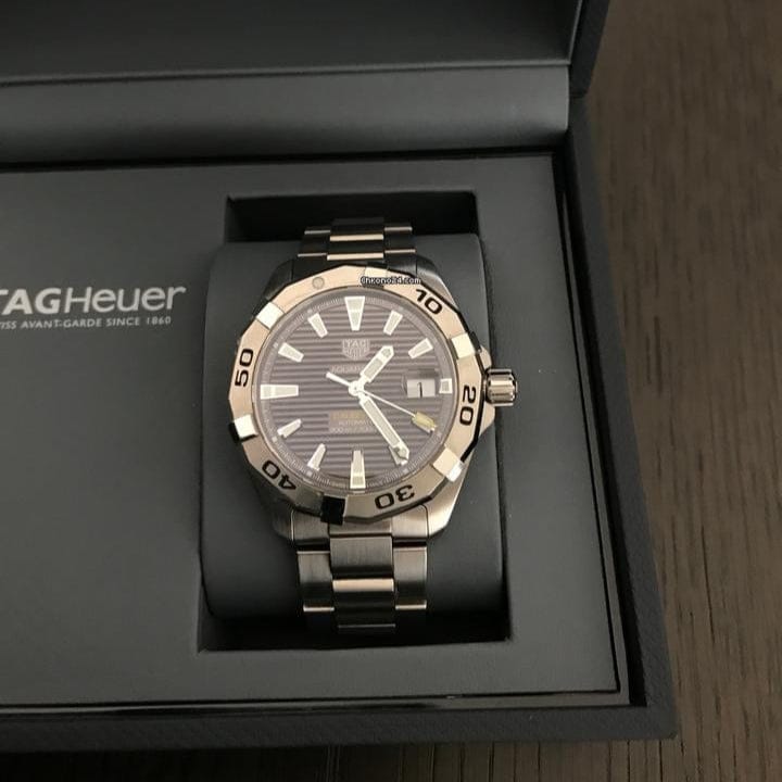 Tag Heuer Aquaracer Calibre 5 Grey Dial Silver Steel Strap Watch for Men - WBD2113.BA0928