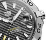 Tag Heuer Aquaracer Calibre 5 Grey Dial Silver Steel Strap Watch for Men - WBD2113.BA0928