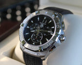 Tag Heuer Aquaracer Chronograph Black Dial Black Rubber Strap Watch for Men - CAY1110.FT6041