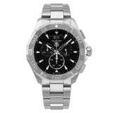 Tag Heuer Aquaracer Chronograph Black Dial Silver Steel Strap Watch for Men - CAY1110.BA0927
