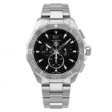 Tag Heuer Aquaracer Chronograph Black Dial Silver Steel Strap Watch for Men - CAY1110.BA0927