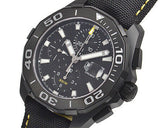 Tag Heuer Aquaracer Chronograph PVD Black Dial Black Nylon Strap Watch for Men - CAY218A.FC6361