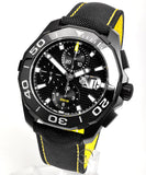 Tag Heuer Aquaracer Chronograph PVD Black Dial Black Nylon Strap Watch for Men - CAY218A.FC6361