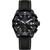 Tag Heuer Aquaracer Chronograph PVD Black Dial Black Nylon Strap Watch for Men - CAY218A.FC6361