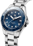 Tag Heuer Aquaracer Diamonds Blue Dial Silver Steel Strap Watch for Women - WAY131L.BA0748