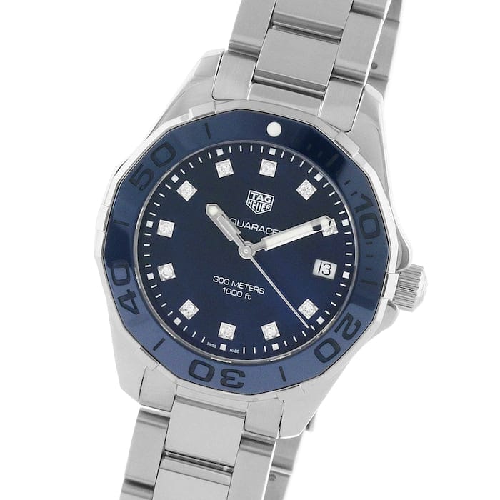 Tag Heuer Aquaracer Diamonds Blue Dial Silver Steel Strap Watch for Women - WAY131L.BA0748