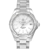 Tag Heuer Aquaracer Diamonds Mother of Pearl Dial Silver Steel Strap Watch for Women - WBD1313.BA0740