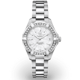 Tag Heuer Aquaracer Diamonds Mother of Pearl Dial Silver Steel Strap Watch for Women - WBD1313.BA0740