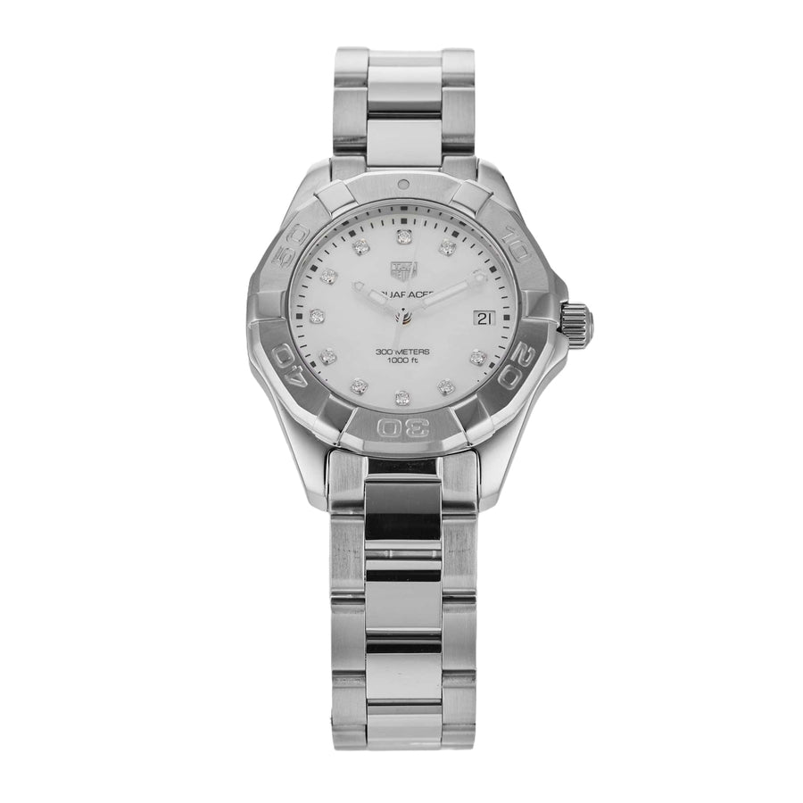 Tag Heuer Aquaracer Diamonds Mother of Pearl Dial Silver Steel Strap Watch for Women - WBD131B.BA0748