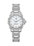 Tag Heuer Aquaracer Diamonds Mother of Pearl Dial Silver Steel Strap Watch for Women - WBD131B.BA0748
