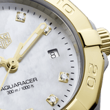 Tag Heuer Aquaracer Diamonds Mother of Pearl Dial Two Tone Steel Strap Watch for Men - WBD1422.BB0321