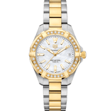 Tag Heuer Aquaracer Diamonds Mother of Pearl Dial Two Tone Steel Strap Watch for Women - WBD1321.BB0320