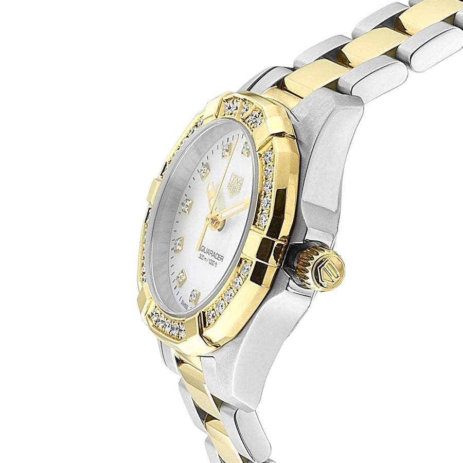 Tag Heuer Aquaracer Diamonds Mother of Pearl Dial Two Tone Steel Strap Watch for Women - WBD1323.BB0320